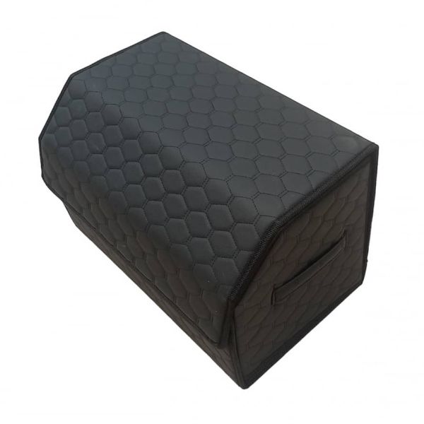 Органайзер сумка в багажник Экокожа черная соты строчка-черный Органайзер сумка в багажник Экокожа черная соты строчка-черный